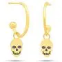 Nicole Miller Fine Jewelry Whimsical Collection 14k Yellow Gold Skull Earrings