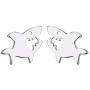 Chengxun Dainty Shark Post Stud Earrings Polished Silver Gold Handmade Jewelry