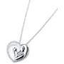 925 Sterling Silver Mother Child Forever Love Heart Pendant Necklace for Mom Grandma