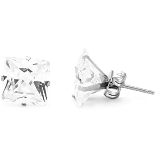 BEBERLINI Stud Earrings Square Cubic Zirconia Push Back 14K Gold Plated Black Silver Stainless Steel CZ Ear Piercing Jewelry For Women Men 3-10 mm BEBERLINI Stud Earrings Square Cubic Zirconia Push Back 14K Gold Plated Black Silver Stainless Steel CZ Ear Piercing Jewelry For Women Men 3-10 mm