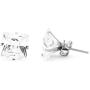 BEBERLINI Stud Earrings Square Cubic Zirconia Push Back 14K Gold Plated Black Silver Stainless Steel CZ Ear Piercing Jewelry For Women Men 3-10 mm