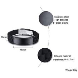 XUANPAI Adjustable Silicone English Religous Scripture Quote Bible Cross Engraved Bracelet Inspiring Gift for Men Women