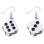 2 Pairs Dice Earring Contracted Sieve Disco Dancing Earrings Punk Resin Black White Cube Dice Casino Drop Earrings Funny Geometric 3D Dice Dangle Earrings for Women Girl Party Jewelry