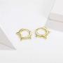 Gold Punk Spikes Stud CZ Hoop Earrings for Women Teen Girls Men S925 Sterling Silver Charms Huggie Hoops Cartilage Stud Tragus Helix Pave Crystal Earrings Hypoallergenic Rock Fashion Jewelry 9mm