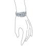 Bling Jewelry Bridal Wide Cubic Zirconia Cluster CZ Statement Bracelet for Women for Prom for Pageant for Wedding Silver Plated Brass