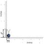 Round Blue Sapphire V-Bale Pendant Necklace with Diamond in 14K White Gold (5mm Blue Sapphire)