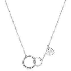 Initial Infinity Circle Necklaces for Women, 14K Gold Plated Infinity Circle Necklace for Mother Daughter Gifts Grandma Sister Best Friend Necklace Mothers Day Birthday Friendship Gifts for Women