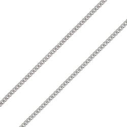 Pori Jewelers Genuine Platinum 950 Solid Diamond Cut Cuban/Curb Chain Necklace -0.8mm Thick