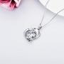 TOUPOP Mom Gifts s925 Sterling Silver Mother Child Dolphin Necklace Ocean Cute Animals Pendant Jewelry Gifts with Blue Heart Crystal for Women Mom Girls Birthday Mothers Day
