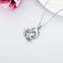 TOUPOP Mom Gifts s925 Sterling Silver Mother Child Dolphin Necklace Ocean Cute Animals Pendant Jewelry Gifts with Blue Heart Crystal for Women Mom Girls Birthday Mothers Day