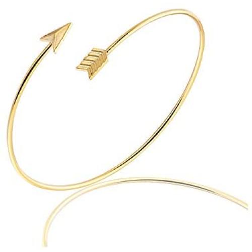 MANZHEN Adjustable Arrow Feather Upper Arm Cuff Bangle Open Armlet Armband Bracelet