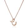 Amazon Collection 14k Rose Gold Plated Sterling Silver ''C'' Cursive Initial Pendant Necklace, 18''