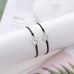 PPJew Pinky Promise Bracelet Set Long Distance Matching Friendship Handmade BFF for Boyfriend Girlfriend Couple Sisters Lovers 2PCS