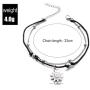 JUESJ Vintage Double Layers Anklets for Women Sun Sunflower Elephant Ancient Silver Alloy Pendant Rope Chain Beach Summer Foot Ankle Jewelry (Sunlight)