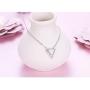 Valentines Day Gifts Created Opal Heart Necklace for Lover Women Girls 925 Sterling Silver Jewelry Pendant with Message Love You Forever Mothers Day Jewelry