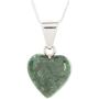 NOVICA .925 Sterling Silver and Jade Heart Shaped Pendant Necklace, 18'', Love Immemorial