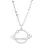 Planet Necklace for Men Women Silver Stainless Steel Hippie Hip Hop Kpop Punk Planet Pendant Necklace Birthday for Teens Eboys Egirls Best Friend Bro
