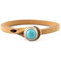 Genuine Italian Leather Bracelet in Multiple Color Combinations | Stone Closure | Handcrafted in Italy (Ginger)