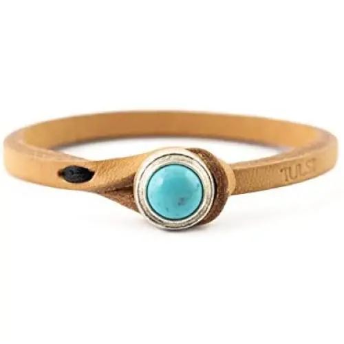Genuine Italian Leather Bracelet in Multiple Color Combinations | Stone Closure | Handcrafted in Italy (Ginger) Genuine Italian Leather Bracelet in Multiple Color Combinations | Stone Closure | Handcrafted in Italy (Ginger)