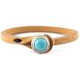 Genuine Italian Leather Bracelet in Multiple Color Combinations | Stone Closure | Handcrafted in Italy (Ginger)