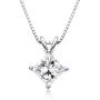 AINUOSHI 18K Gold Plated Sterling Silver Cubic Zirconia 2.0ct Princess Cut Cz Solitaire Pendant Necklace, 18''
