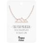 Happy Kisses Mountain Necklace for Women with Snow Top – Pendant Gift for Skiers, Hikers, Campers, Climbers and Nature Lovers – Silver, Rose Gold & Gold