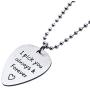 omodofo I Pick You Stainless Steel Guitar Pick Pendant Necklace Music Lover Musicians Gift for Guitar Player