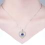 Heart Virgo Libra Necklace Sterling Silver Necklaces for Women Sapphire September Birthstone Synthetic Cubic Zirconia Jewelry
