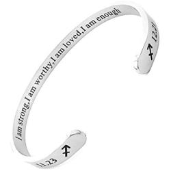 RENYILIN Creative Cuff Bracelet, Zodiac Bracelet, Inspirational Stainless Steel Bracelet for Men and Women