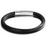 FOCALOOK Free Customized,Waterproof Soft Comfortable Braided Rope Leather Bracelet, Black/Brown, for Men/Women, Fathers Day Unique Gift, 18/20/22CM(with Gift Box)