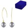 Zidzon Grey Pearl Dangle Drop Earring Trendy & Elegant for Women & Girls Chic &Sparkling Design, Unique Gift Idea, Perfect for Casual & Special Occasions Earring