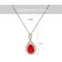 Brishow Fashion Wedding Bride Rose Gold Pendant Necklace Chain Red Rhinestone Flower Pendant Necklaces Crystal Bridal Chains Jewelry Accessories for Women and Girls Brishow Fashion Wedding Bride Rose Gold Pendant Necklace Chain Red Rhinestone Flower Pendant Necklaces Crystal Bridal Chains Jewelry Accessories for Women and Girls