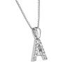 Diamond Wish 14k White Gold Diamond Initial Pendant Necklace (1/10cttw) with 18-inch Chain