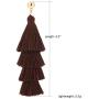 BaubleStar Tassel Earrings Handmade Tiered Thread Tassel Dangle Earrings, Multi Colors