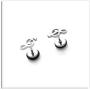 Xusamss Punk Piercing Music Earrings Stainless Steel Note Stud Earrings