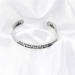 FUSTMW Black Lives Matter Bracelet BLM Cuff Bracelet All Lives Cant Matter Until Black Lives Matter Inspirational Gifts