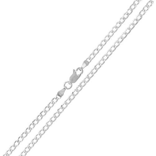 Authentic Solid Sterling Silver Cuban Curb Link Diamond-Cut .925 ITProLux Necklace Chains 2MM - 10.5MM, 16'' - 30'', Silver Chain for Men & Women, Made In Italy, Next Level Jewelry