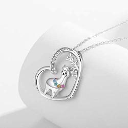 JUSTKIDSTOY Llama Necklace Jewelry Sterling Silver Cute Animal Alpaca Pendant Necklace Birthday Gifts for Women Girls