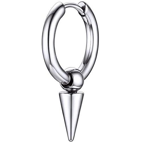 Topsteel Stainless Steel Spike Hoop Earrings for Men Women, Cross/Bar/Feather Cool Goth Punk Eboy Jewelry, Statement Jewelry, Come Gift Box