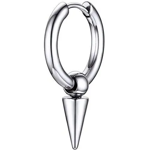 Topsteel Stainless Steel Spike Hoop Earrings for Men Women, Cross/Bar/Feather Cool Goth Punk Eboy Jewelry, Statement Jewelry, Come Gift Box Topsteel Stainless Steel Spike Hoop Earrings for Men Women, Cross/Bar/Feather Cool Goth Punk Eboy Jewelry, Statement Jewelry, Come Gift Box