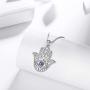 Aurora Tears Hamsa Hand Jewelry Women 925 Sterling Silver Hand of Fatima Necklace/Earring/Ring Good Luck Success Amulet Jewelry Crystal Lucky Jewellery