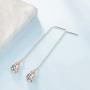 Sterling Silver Threader Earrings,TeardropCrossLineEar Cuff Threader Earrings for Women Girls