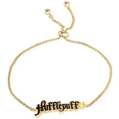 Harry Potter Officially Licensed Hogwarts House Silver and Gold Plated Lariat Bracelet, 9.5'' inch Chain Harry Potter Officially Licensed Hogwarts House Silver and Gold Plated Lariat Bracelet, 9.5'' inch Chain
