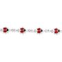 Red Lucky Ladybugs Small Enamel Station Charm Bracelet For Women For Teen 925 Sterling Silver
