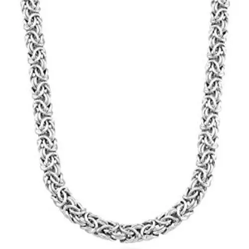 Miabella 925 Sterling Silver Italian Byzantine Chain Necklace for Women 16, 18, 20 Inch Handmade in Italy