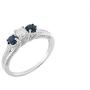 Dazzlingrock Collection 14K White Diamond And Blue Sapphire Ladies Vintage Bridal 3 Stone Engagement Ring, White Gold