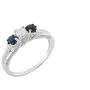 Dazzlingrock Collection 14K White Diamond And Blue Sapphire Ladies Vintage Bridal 3 Stone Engagement Ring, White Gold