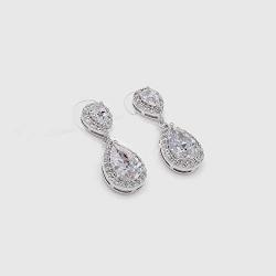 UDORA Teardrop Cubic Zirconia Drop Earrings Necklace Bridal Jewelry Sets Wedding Prom Gifts For Bridesmaid