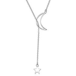 GOOKEY Crescent Moon Pendant Necklace Half Moon Necklace Star Jewelry Dainty Necklaces for Women