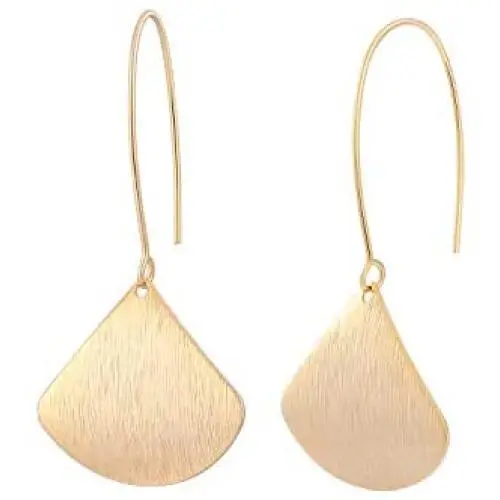 Geometric Drop Dangle Earrings Boho Statement Long Hoops Brushed Gold Half Moon Hollow Circle Light Weight Earrings for Women